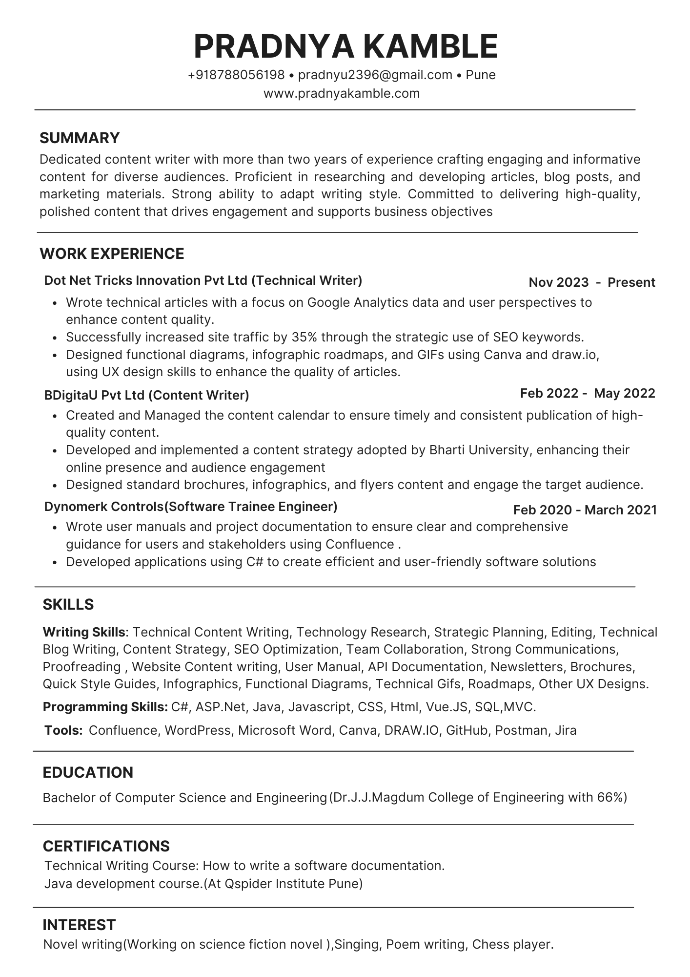 Resume Pradnya Kamble resume-pradnya-kamble